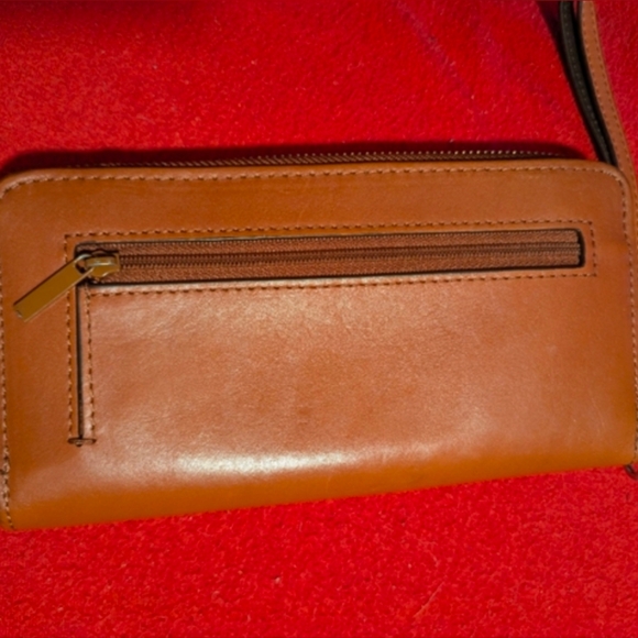 Brown Quilted Leather Caryall RFID Accordion Wristlet Wallet EUC - Picture 3 of 6